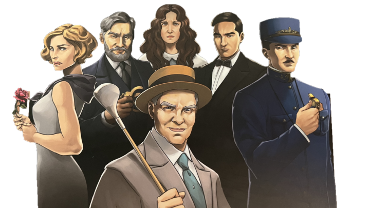 Image of characters from the front of the board game's box.