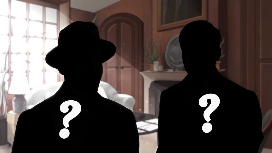 Illustrated image of a room with two dark silhouettes with white question marks on them. 